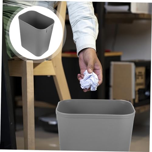 Caneca de basura cuadrada pequeña sin tapa color gris miniatura 6