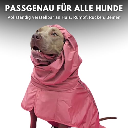Spark Paws Hunderegenmantel, wasserdichte Winddichte Regenjacke, für kleine, mittlere, große und extra große Hunde, reflektierend, atmungsaktiv, mit vollständigem Körperschutz - Sea Pink, 2XL