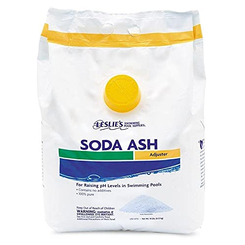 Leslie's Soda Ash pH Up - for Increasing pH and Total Alkalinity in Swimming Pools - 100% Sodium Carbonate - 10 Pounds