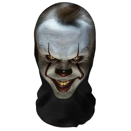 Aristo Solutions Realistische Pennywise 3D-Druck Vollgesichtsmaske Atmungsaktiv leicht & bequem ideal für Cosplay Partys Halloween Karnveal & Events IT