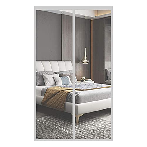 Preisvergleich Produktbild Magnet Fliegengitter Balkontür 75x215cm Insektenschutz Magnetischer Fliegenvorhang Montieren Ohne Bohren für Holz, Eisen, Aluminium Türen und Balkon, Grau A