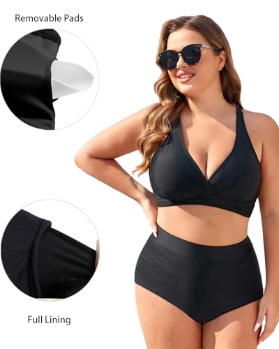 Yonique Women Plus Size Bikini Top Large Bust Swim Top Full Coverage Swimsuit Sport Bra Bathing Suit4