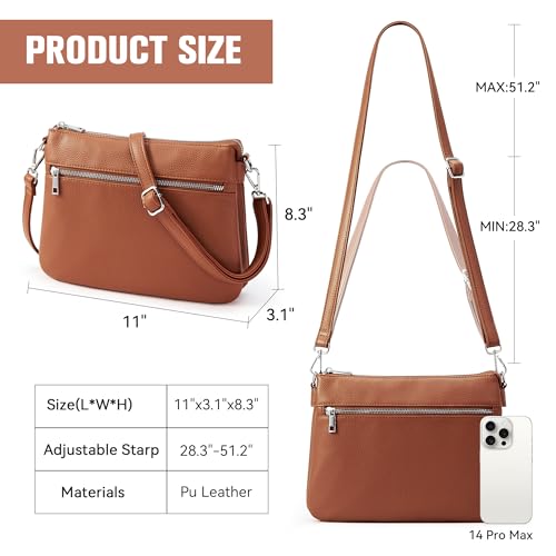 KALIDI Crossbody Bag Vegan Leather Casual Zipper Work Bag Weekender Hobo for Women shoulder Travel Dating3