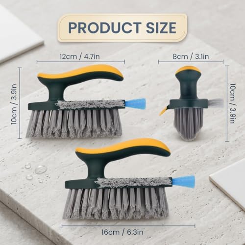 Image of Tile Grout Cleaner Brush, Multifunctional 4 in 1 Gap Cleaning Brush with Scraper, Sponge and Replaceable Brush Head, for Tile Grout, Corners, Sink, Kitchen and Bathroom