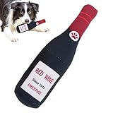Matériaux sains et sûrs : la bouteille de vin en peluche pour chien est fabriquée en coton sain et sûr. Mâcher nos jouets est un excellent moyen de soulager les démangeaisons des dents de votre chien lorsqu'il fait ses dents.