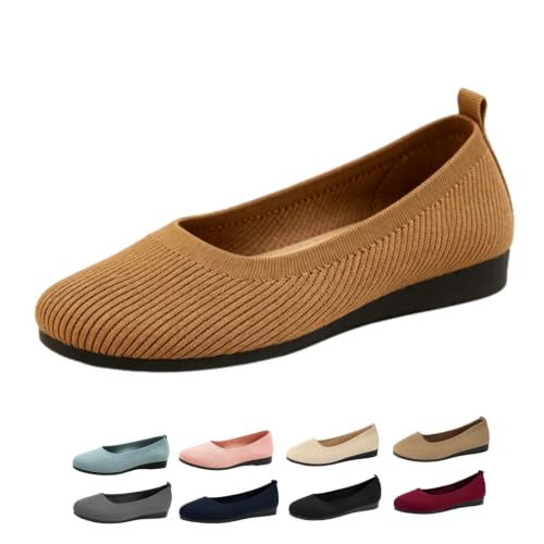 Ballerines confortables bout rond en maille pour soulager les pieds fatigués au travail