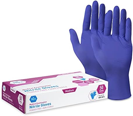 MED PRIDE Nitrile Medical Exam Gloves Medium [Box of 50]- Disposable Powder & Latex-Free Surgical Gloves For Doctors Nurses Hospital & Home Use