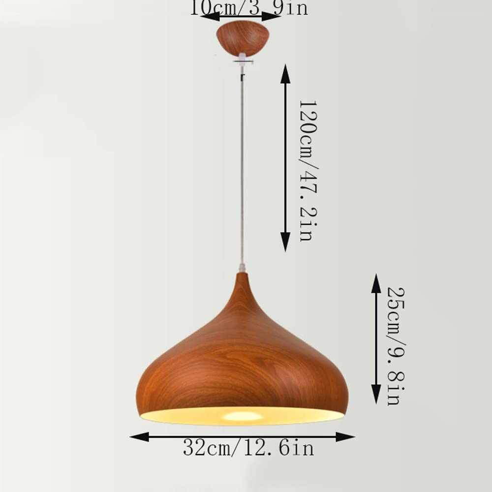Lampada A Sospensione Vintage Regolabile In Metallo Effetto Legno