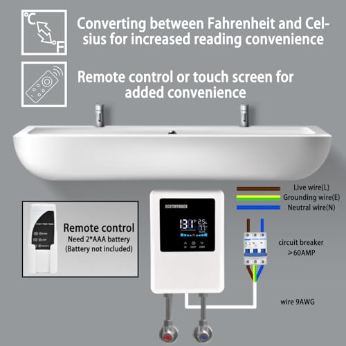Ecotinymach Tankless Water Heater Electric 110V, 5000W Instant Water Heater Under Sink thumb #4