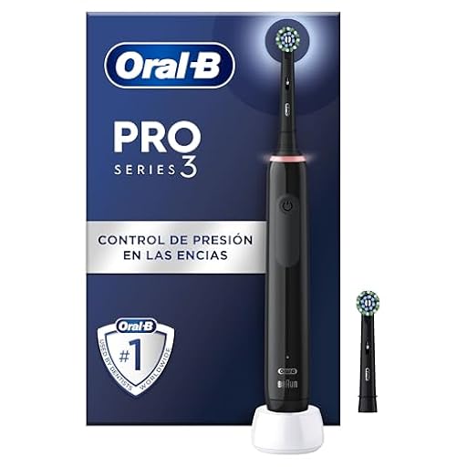 Oral-B Pro 3 3000 Cepillo de Dientes Eléctrico con Mango Recargable y 2 Cabezales, Diseñado por Braun, Regalos Originales para Mujer y Hombre - Negro | Ya disponible en tu tienda friki favorita! En mundofriki.es!