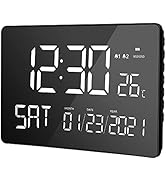 LIORQUE Digital Wall Clock for Bedroom, Dual Alarm 11.2