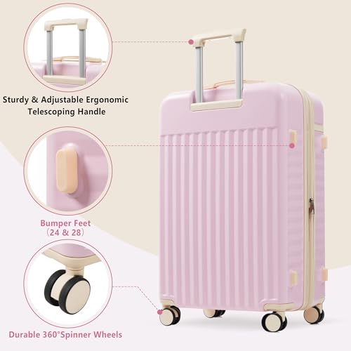 Luggage Set 5 Piece, Hardside Carry on Suitcase, Expandable Luggage with Travel Bags Spinner Wheels TSA Lock4