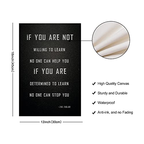 Huixiong Culturenik Hilary Hinton Ziglar Determined To Learn Social Worker Office Decor Celebrity Quote Classroom Print Inspirational Wall Decor thumb #1