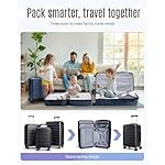 LIGHT FLIGHT Luggage Sets, 3 Piece Durable Suitcase Set with Spinner Wheels, 3 Pcs Hardside Lightweight luggage with TSA Lock, Large Checked Travel Suitcases, 20/24/28 Inch, Black - Image 2