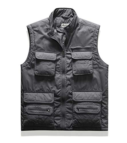 DONGD Mens Outdoor Lightweight Goft Fishing Safari Photo Travel Vest with Pockets