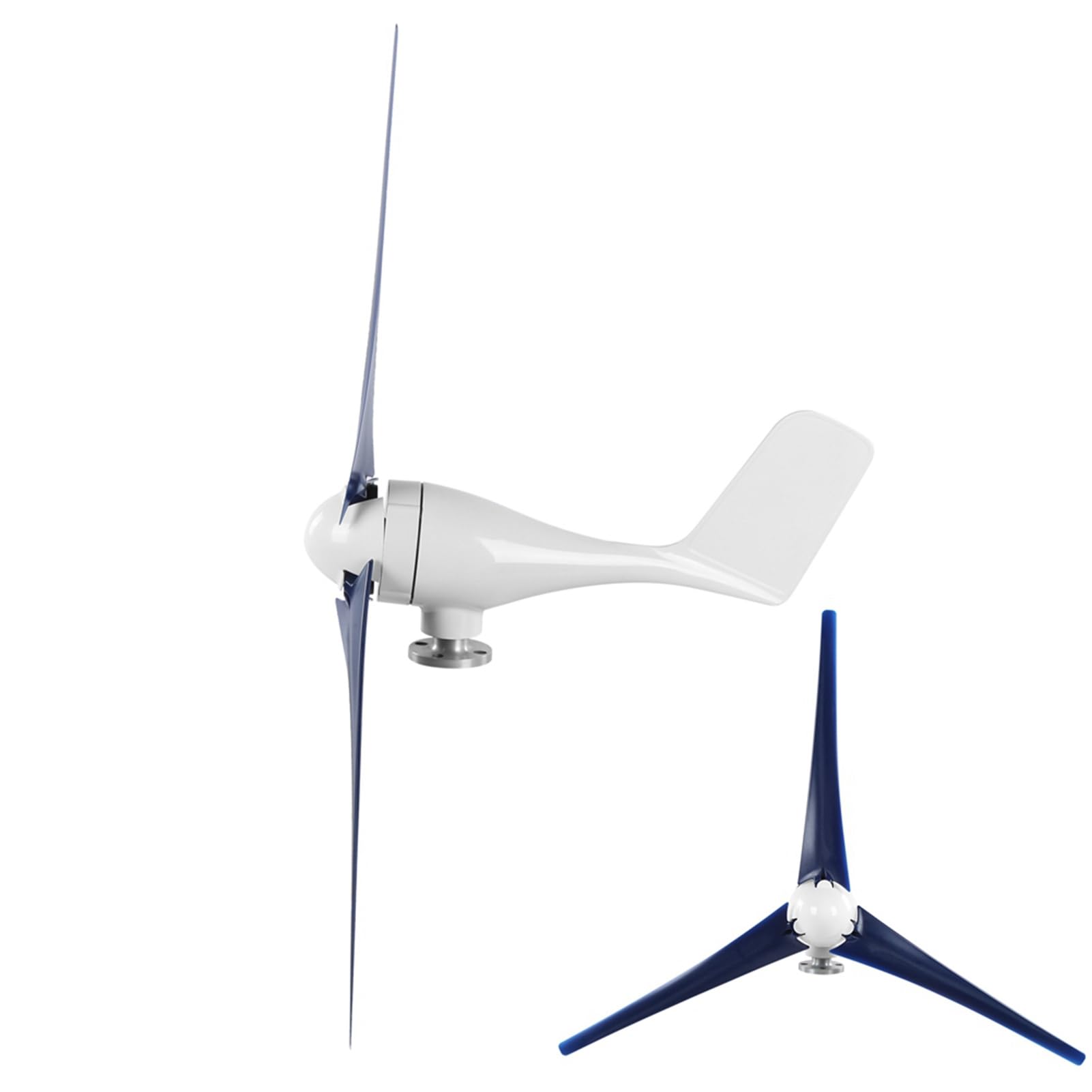 Kit Generatore Eolico di Piccole Dimensioni da 1200 W Ricarica Domestica Efficiente e Uso Marino con Fibra di Nylon a 3 Pale (12V)