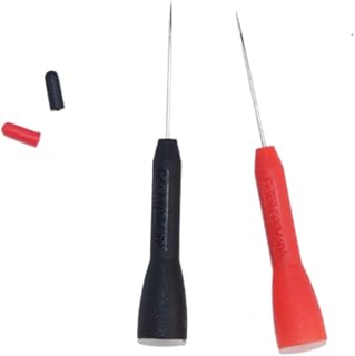 Yidootwo 2 Pcs 1mm Test Probe Pins, Non-Destructive Insulation Wire Piercing Needle Stainless Steel Back Probe Pins, Super Tip Kit Multimeter Probes for Multimeter, Banana Socket Plug, Car Tester