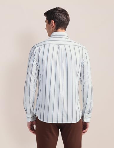 Image of U.S. Polo ASSN. Striped Regular Fit Cotton Shirts for Men - 100% Cotton, Full Sleeve Mens Casual Shirts