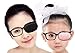 Kid/Adult Visual Acuity Recovery Silk Eye Cover, Training Amblyopia Strabismus Corrected Lazy Eye Patches for Glasses (Black)