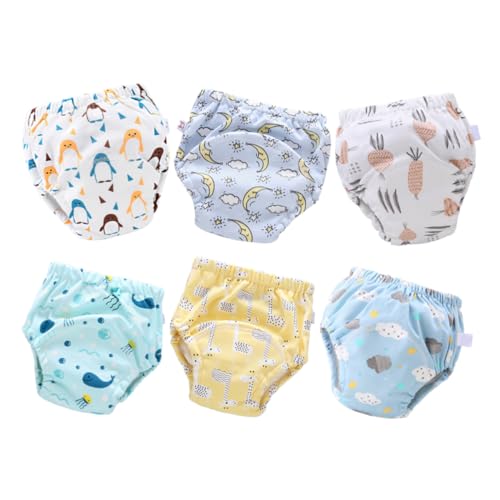 Holibanna 6 Piezas Entrenamiento Reutilizables para Bebés de para Aprendizaje Suave y Transpirable con Protección para Entrenamiento de Orinal Recién Nacidos