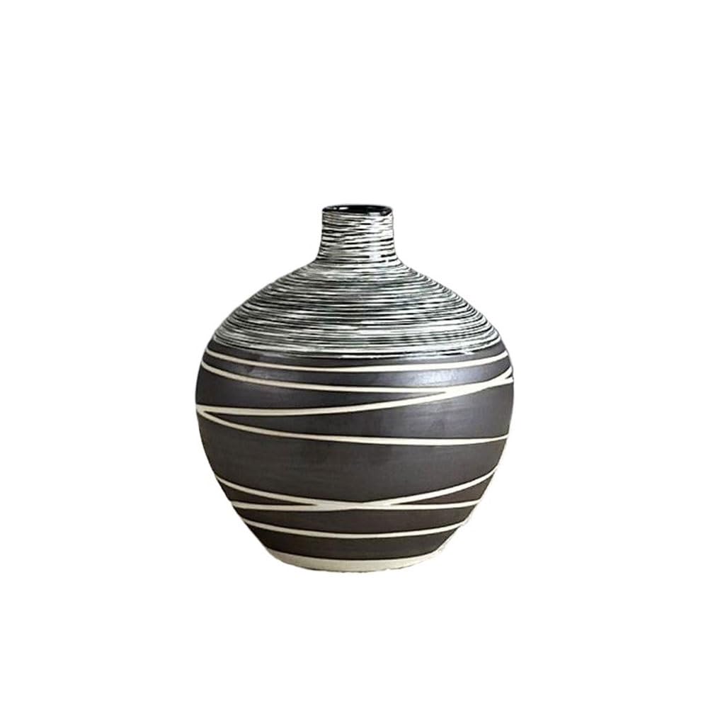 Vase Chinese Style Ceramic Flower Vessel Hotel Living Room Table Flower Arrangement Ornaments Ceramic Vase(A)