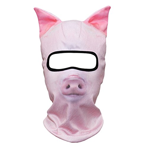Image of WTACTFUL 3D Animal Ears Balaclava, Breathable Face Mask for Halloween