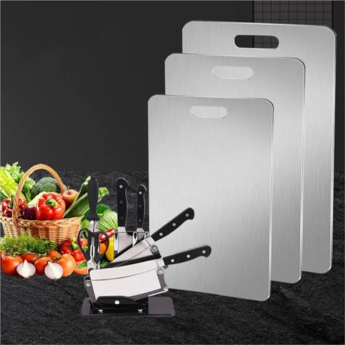 Planche a decouper inox double face en acier inoxydable durable 39x28 - 4