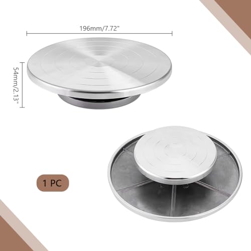 UNICRAFTALE 19.6cm Aluminum Alloy Ceramic Turntables Rotate Turntable Sculpting Wheel Revolving Turntable Ceramics Stand with Ball Bearings Accessories Decorating Ceramics Model Making - Image 3