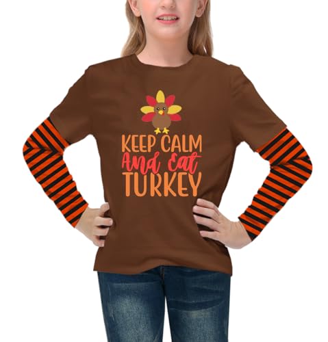 Image of Remimi Unisex Kids Christmas Long Sleeve Shirt Xmas Print Stripe Shirts 2-12 Years