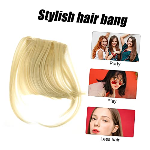 FRCOLOR 2 Unidades franja falsa franja grampo de cabelo cabelo humano franja de cabelo de ar falso p