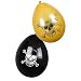 Boland 74107 – Lot de 6 ballons en latex pirates Taille env. 23 cm 2 couleurs assorties Tête de mort, os, ballons d'anniversaire, fête de jardin, fête à thème, décoration à suspendre, carnaval, pirate