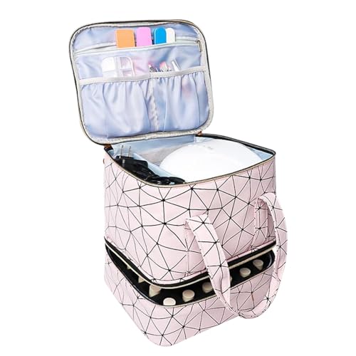 Nail Organizers Storage Nail Polish Organizer Case, 2 Layer Nail Polish Holder Carrying Case for Nail Dryer lamp, Nail Art Tools Accessories