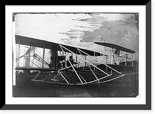 Historic Framed Print, Orville Wright at start of flight, Fort Meyer [i.e. Myer], Va., 17-7/8" x 21-7/8"