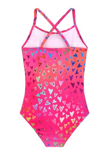 Girls One Piece Swimsuits Summer UPF 50+ Quick Dry Beach Bathing Suit Cross Shoulder Strap Swimwear 2-10 Years2