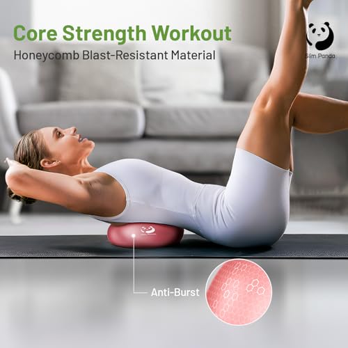 Image of Slim Panda Pilates Ball, 9 Inch Small Exercise Ball, Anti Burst Mini Yoga Ball for Stability, Workout, Barre, Core Strength, Physical Therapy, Balance, Stretching