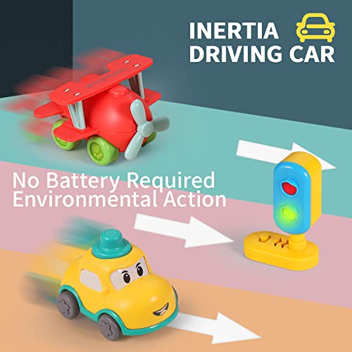 image for ALASOU 8 PCS Baby Cranes Car Toys with Playmat/Storage Bag|1st Birthda