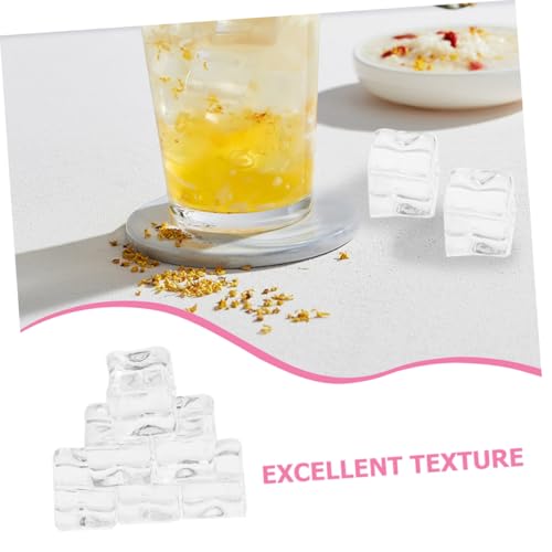 Hielo simulado de plástico Alipis, 100 cubitos transparentes reutilizables 4