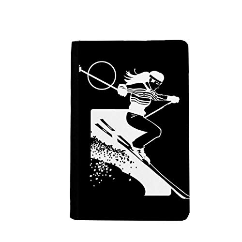 Étui portefeuille passeport ski multicolore 3.7x5.8" voyage noir