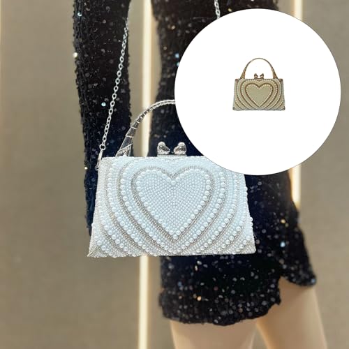 Sac de soirée pochette mariage chaîne amovible et strass brillants