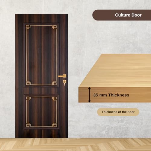 Image of Lapo Doors | Wooden Doors for Home (Hardwood) Entrance /Interior /Bedroom /Home Main Door | Color-Coffee Brown | 94 * 36 inches (7.83 * 3 feet) 40kgs - 1 Piece Without Frame - Culture