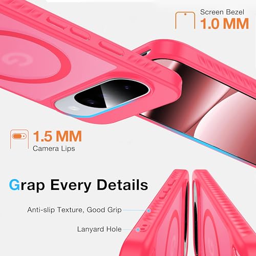 Image of for Google Pixel 10 Case /Pixel 10 Pro Case with MagSafe[Invisible Kickstand][Charge While Standing][Military Shockproof] Translucent Matte Soft Silicone Bumper Pixel 10 /10 Pro Phone Case,Rose