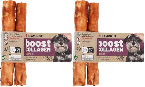 Flamingo Boost PALITO con SALMÓN Y COLÁGENO 12,5CM 20MM 2PZS (Paquete de 2)