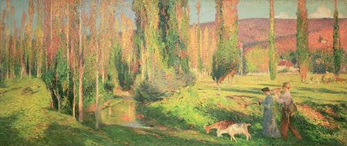 Toile la joie de vivre d'Henri pour salon - Grand tableau paysage déco murale