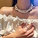 YUEKISEN Faux Pearl Twisted Necklace Pearl Cluster Choker Necklace Multi strand Imitation Pearl Necklace Chunky Statement Necklace for Women
