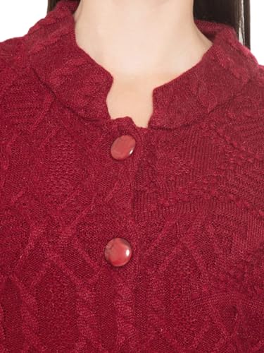 Image of HAUTEMODA Women's Wool Banded Collar Cardigan