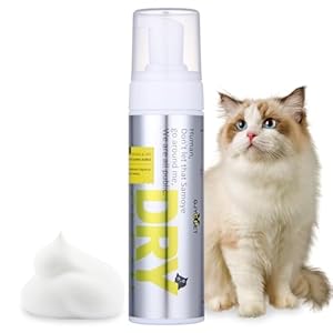 Mousse Shampooing Sec sans Rinçage GJYC PET pour Chiens et Chats | Shampooing pour Chien à Peau Sensible, Démangeaisons et Odeurs | 6,76 FL Oz (Pack de 1) | Contrôle de la Chute de Poils