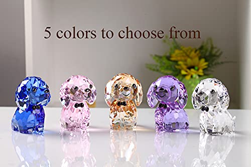 Dojoz Crystal Dog Puppy Cute Valentines Day Sweet Gifts Figurine Collection Animal Collectible Ornament Beautifully Lovely (Gold) #TOP5