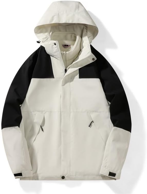 Women's 3-in-1 Outdoor Windproof Rain Jacket with Fleece Lining Ski Suit