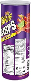 Takis Hot Chili Pepper & Lime Flavored Fuego Potato Crisps, Artificially Flavored, Zero Trans Fat, 5.5 Ounces (Pack Of 15)