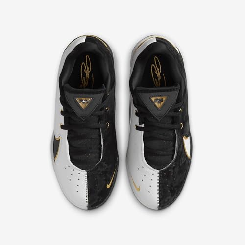 Lebron XXII Split Big Kids' Basketball Shoes (HV8616-100, White/Metallic Gold/Black)4